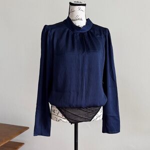 Lush Navy Blue Women's Bodysuit Top